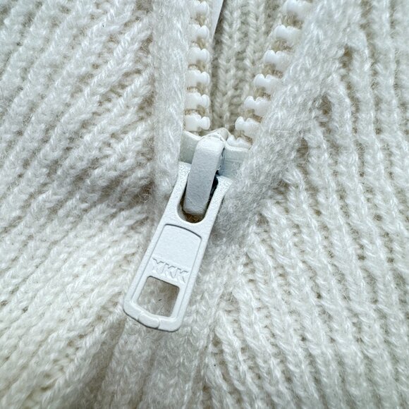NWT The Cashmere Project Zip Textured Bomber Sweater in Frost White - Picture 6 of 12